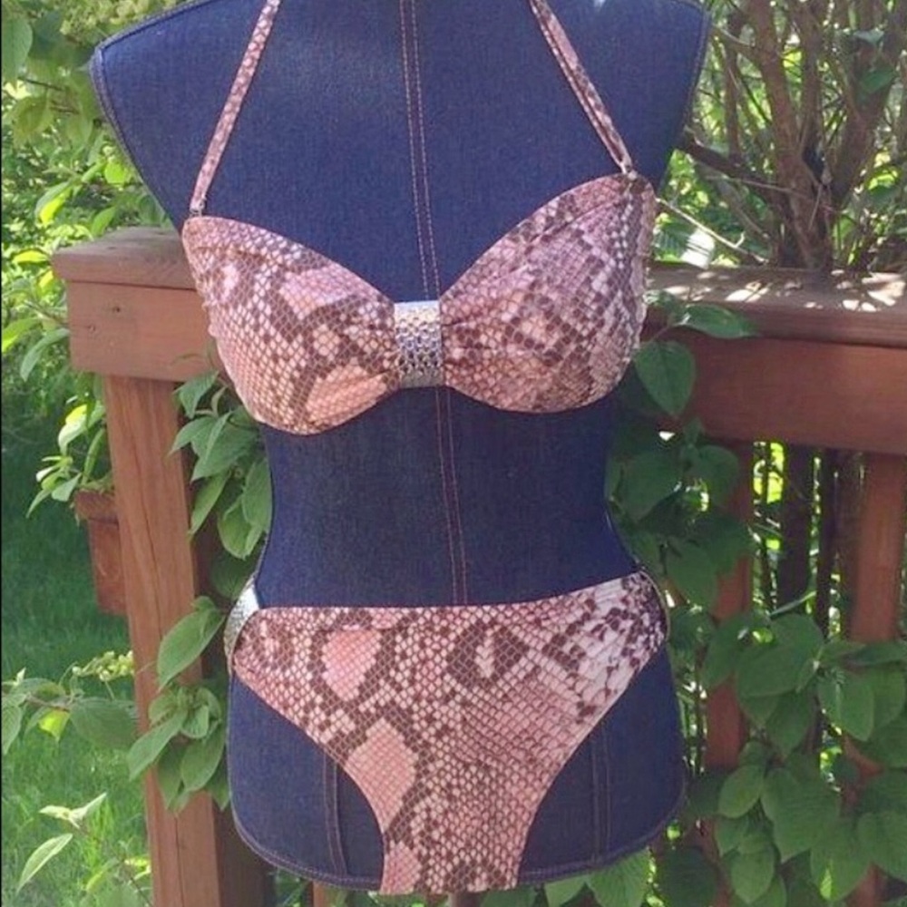 Michael Kors Python Print Bikini Size Small - Gla… - image 8